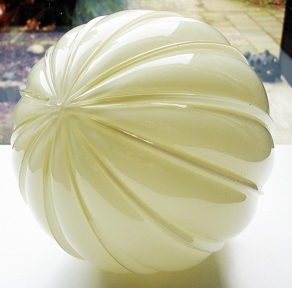 4x Antiek Glazen Thabur Lamp Bollamp Plafondlamp Zie Omschr, Ophalen of Verzenden