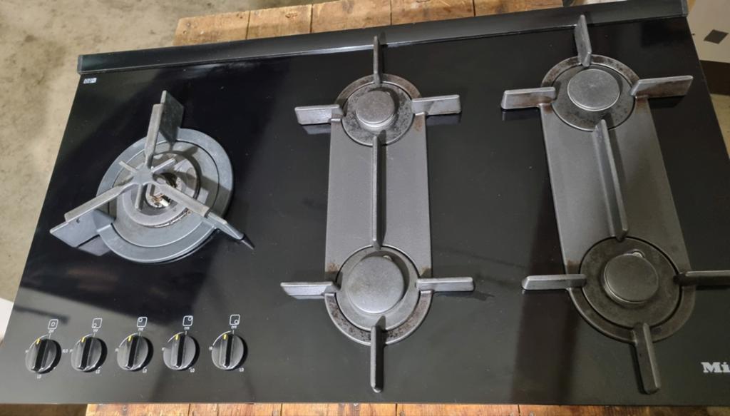 Miele gaskookplaat 90cm 5 pits, Gebruikt, Ophalen of Verzenden, Inbouw, Gas