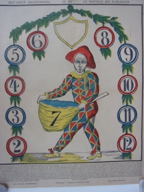 Het nieuw Arlequin Spel. / Le nouveau Jeu d’Arlequin. No. 52, 1800 - 1899, Ophalen of Verzenden, 31 cm, Blanco verso