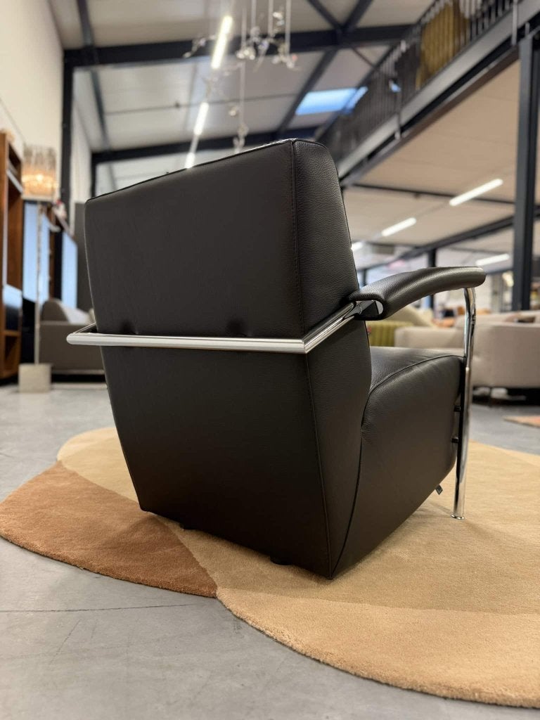 (1) Nieuw Leolux Scylla Fauteuil zwart leer Design stoel, Huis en Inrichting, Leolux, Info@leolux.nl, Nieuw, Ophalen of Verzenden