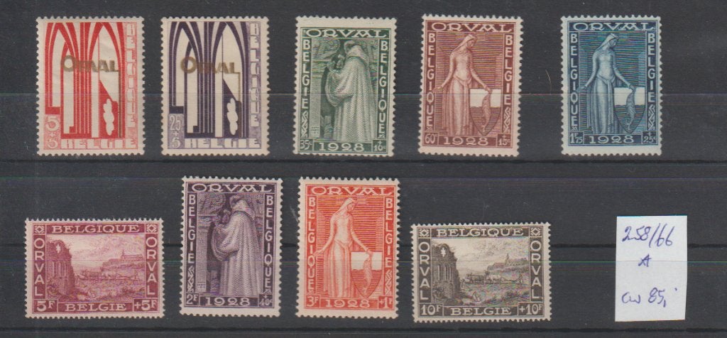 Belgie 258-266 orval ongestempeld CW 85,-, Ophalen of Verzenden, Postfris