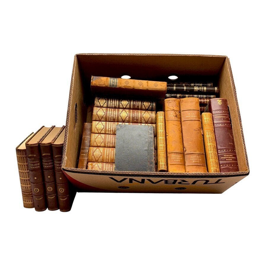 Doos antieke boeken, Antiek en Kunst, Antiek | Boeken en Bijbels, Ophalen of Verzenden