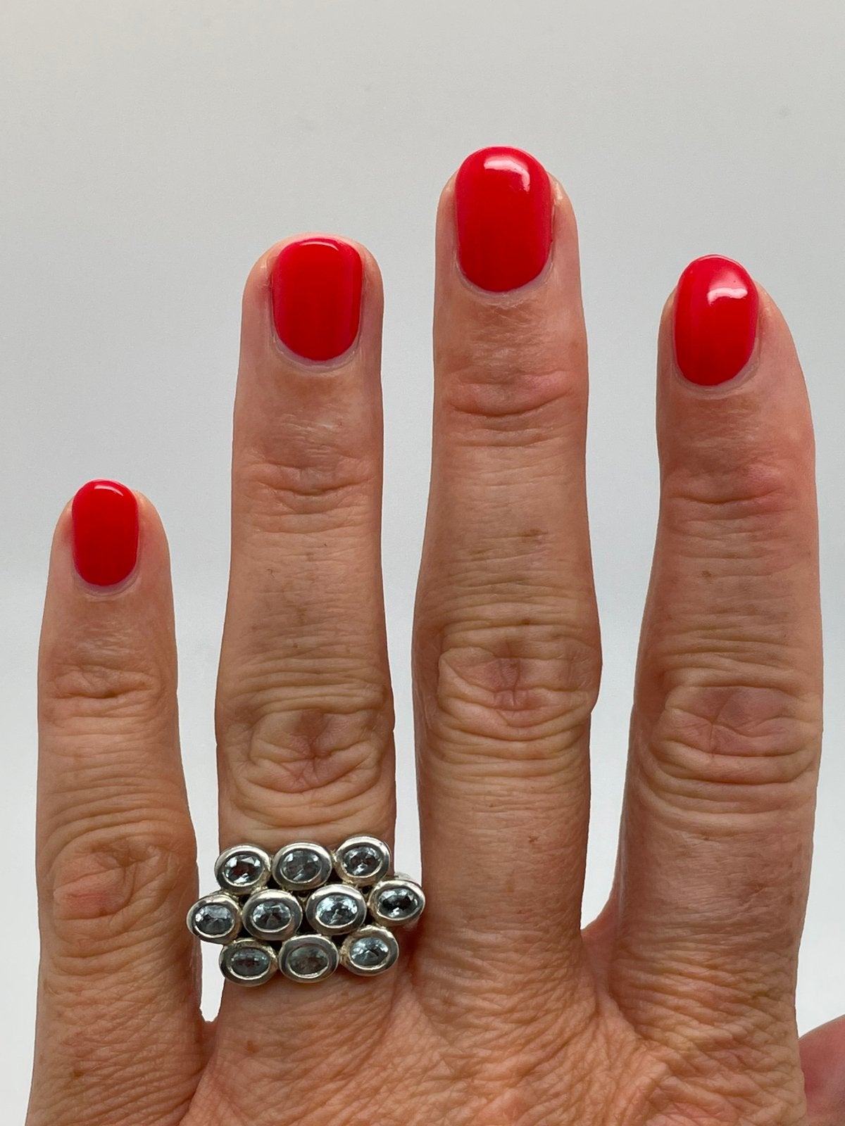 E957 Prachtige zilveren topaas ring maat 17, Ophalen of Verzenden, X, Met edelsteen, Dame