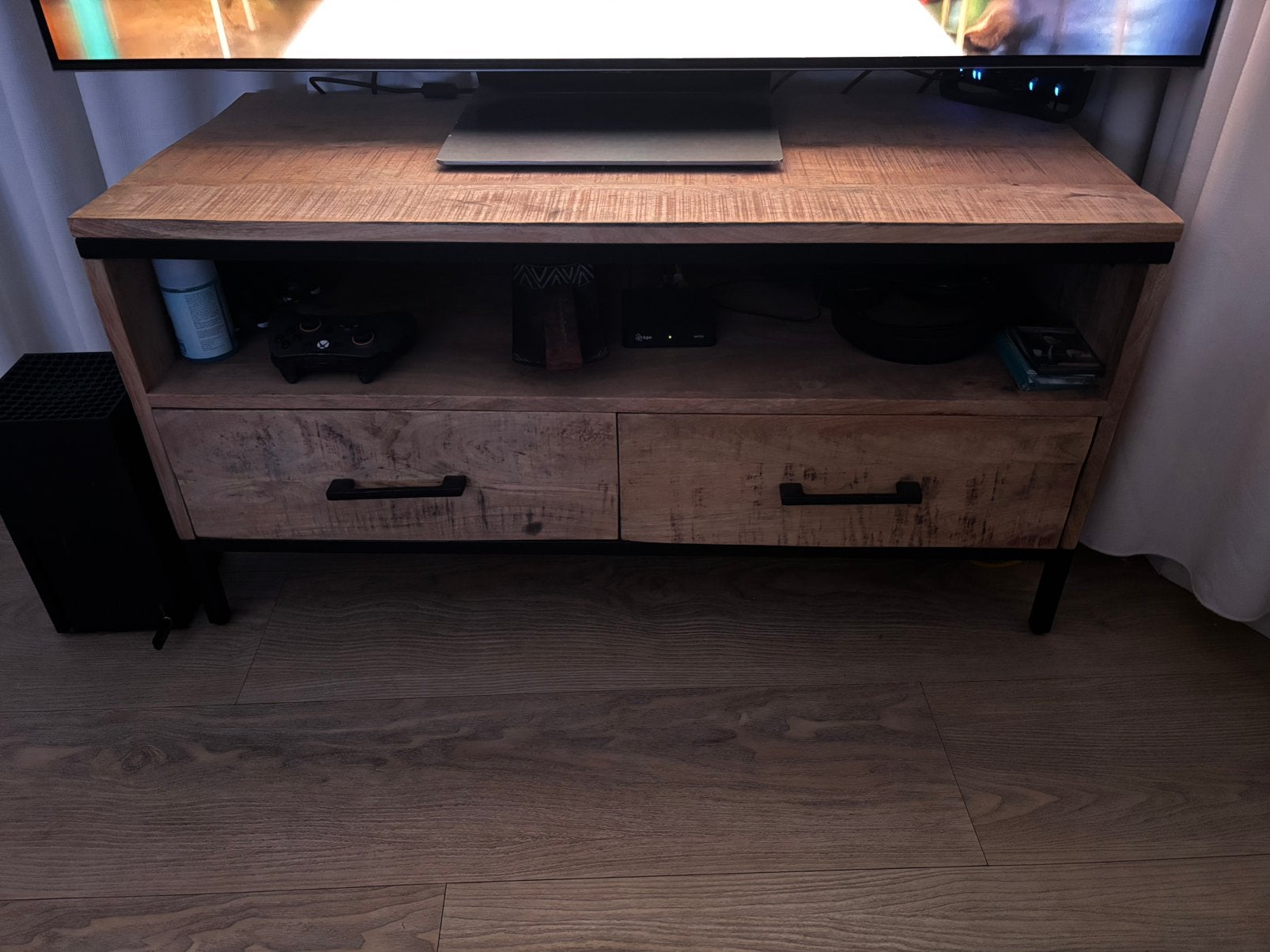 Mango houte Tv kast 3 jaar oud, Ophalen, 100 tot 150 cm, Zo goed als nieuw, Minder dan 100 cm