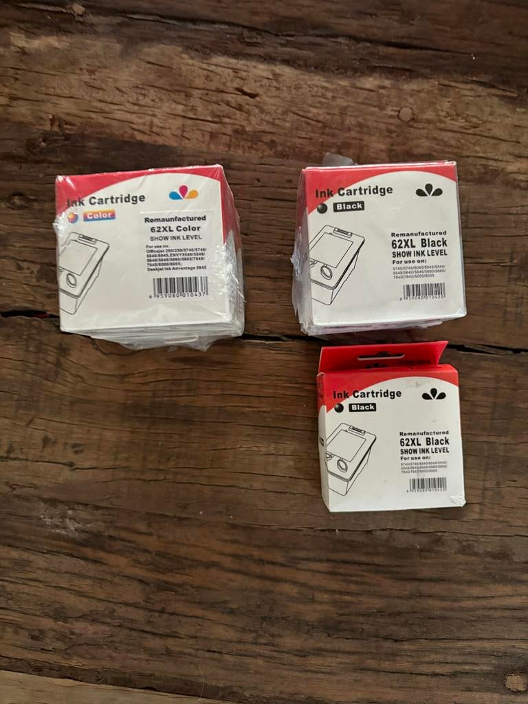 Remanufactured 62XL Inktcartridges - Kleur & Zwart, Ophalen of Verzenden, Nieuw, Cartridge