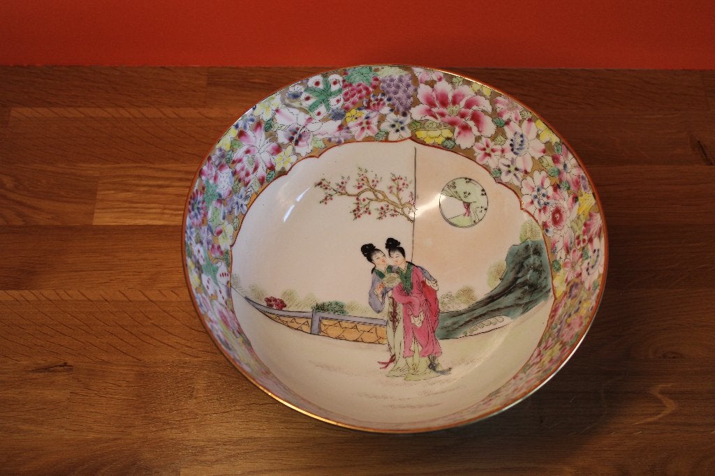 Chinese schotel/schaal Famille Rose 'Wan Hua Bu, Ophalen of Verzenden