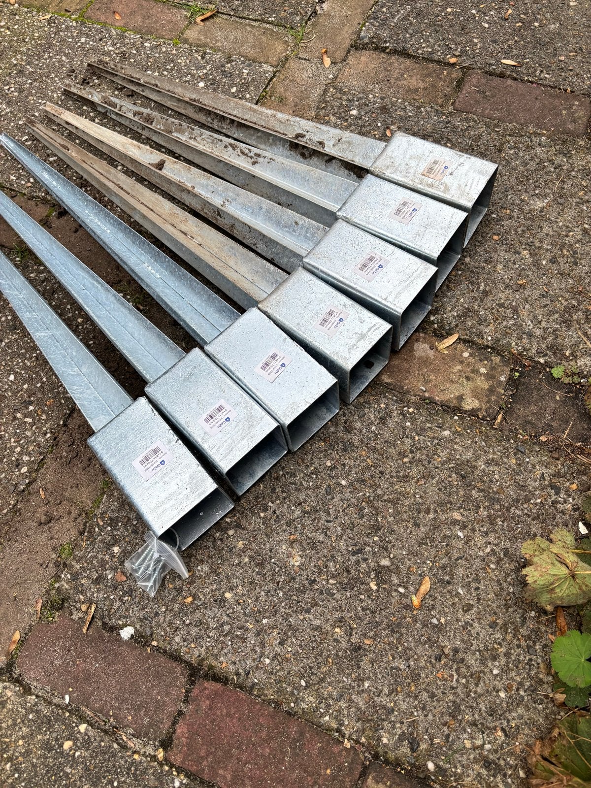 Paalhouders - 81x81x750mm - 7stuks, Tuin en Terras, Ophalen, Gebruikt, IJzer, Overige typen