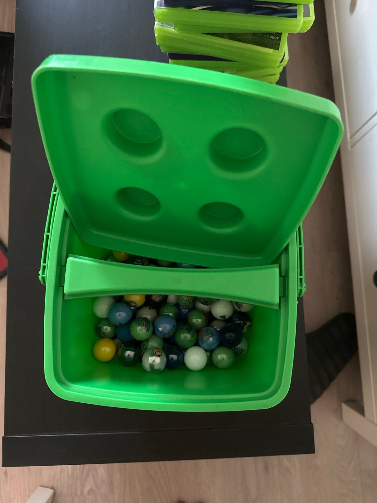 Lego opbergdoos met knikkers, Ophalen, Gebruikt, Jongen of Meisje