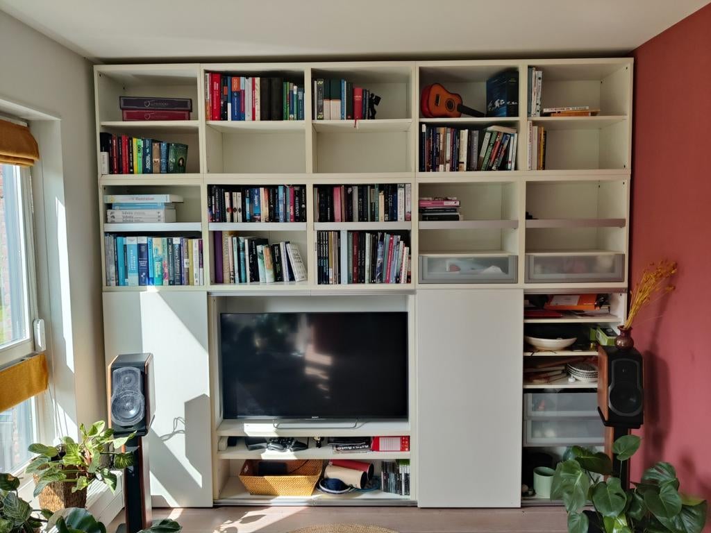 Ikea Besta kast, basiselement, planken, verlichting, deuren, Ophalen, 25 tot 50 cm, Minder dan 150 cm, Minder dan 100 cm