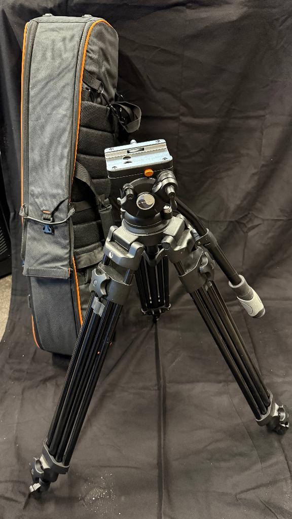 Videostatief Second Wave fluid head + spreader + tas, Ophalen, Gebruikt, Minder dan 150 cm, Driepoot