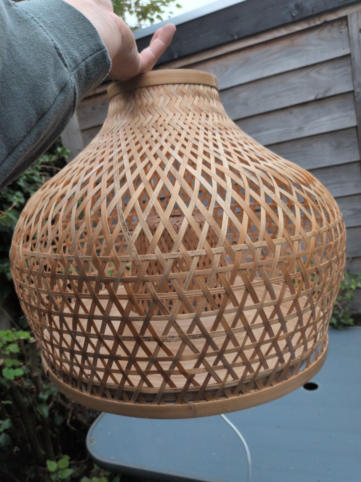 Rotan hanglamp, Ophalen, Gebruikt, Natuurlijk materiaal, Boho, Scandinavisch, Natuurlijk