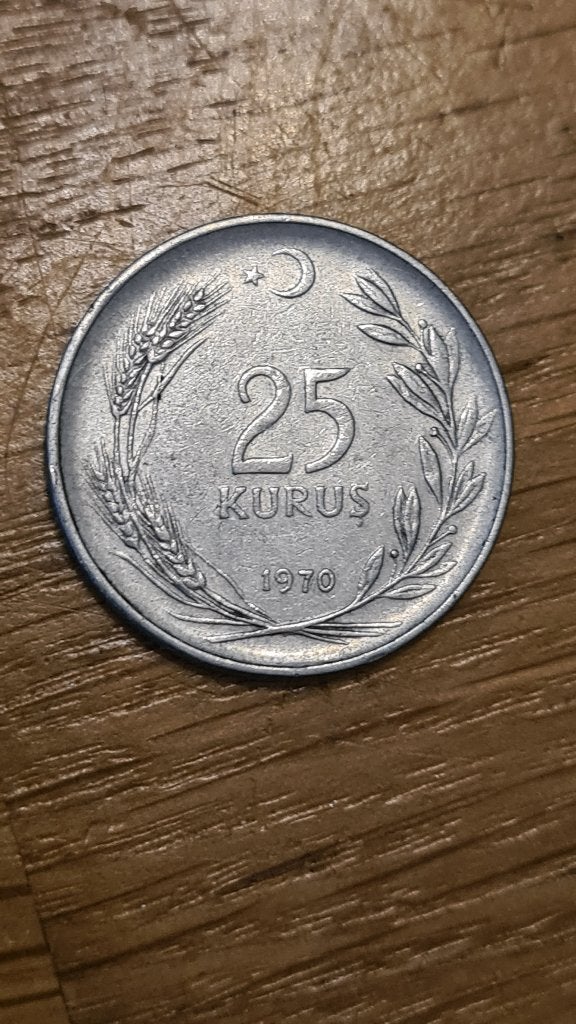 Turkije - 25 Kurus 1970 (D3), Verzenden, Overige landen, Losse munt