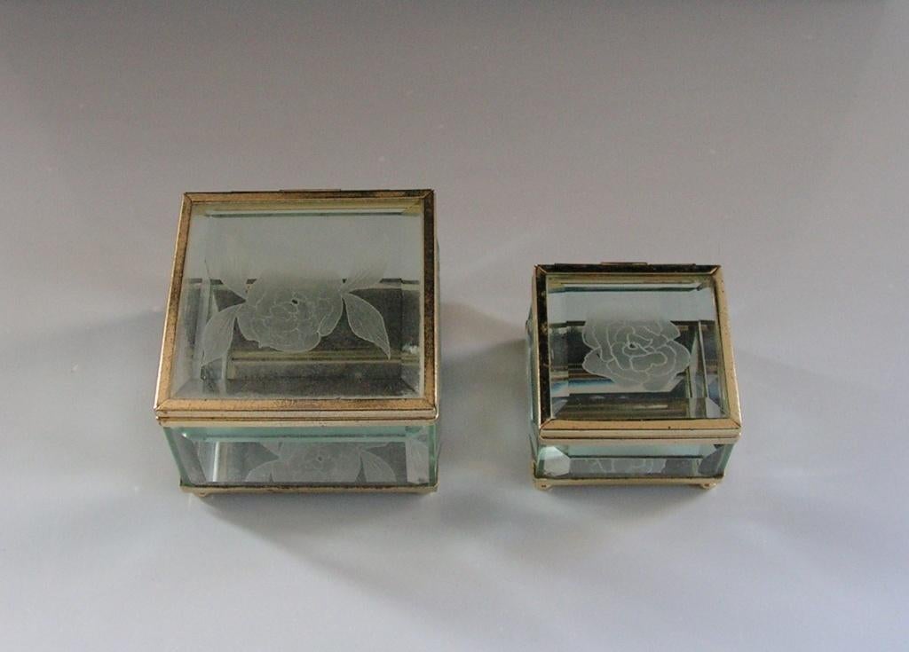 Glazen Opbergdoosjes, Gebruikt, ., Ophalen of Verzenden, .