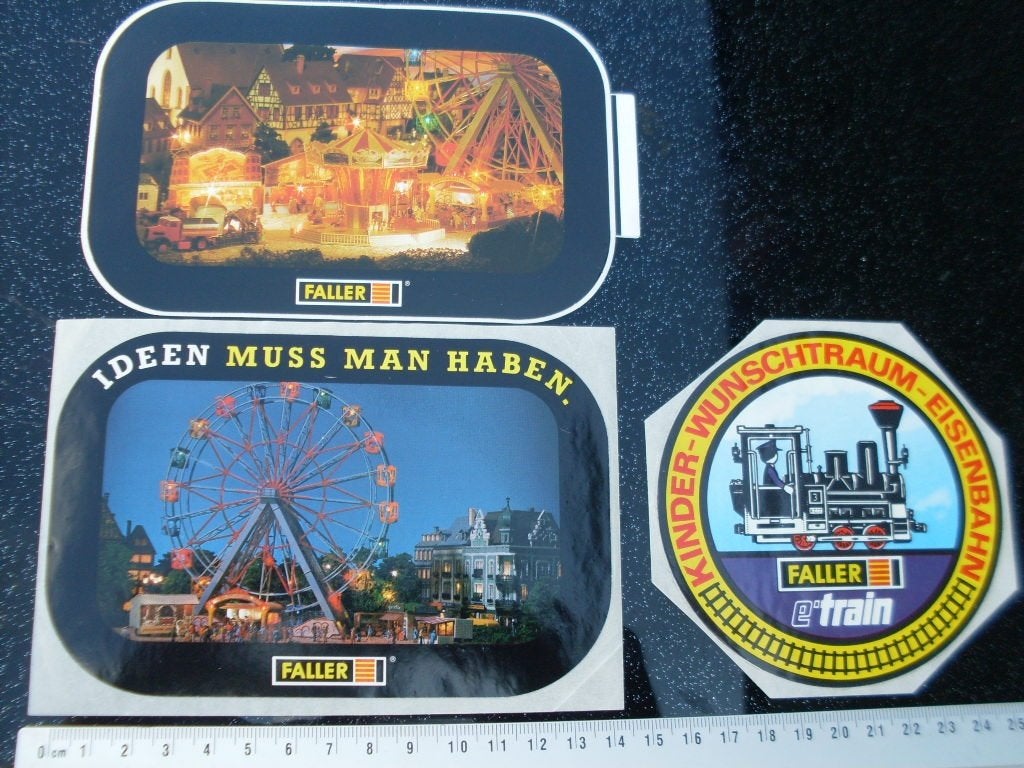 3x sticker faller logo modelbouw e-train, Verzenden, Zo goed als nieuw, Merk