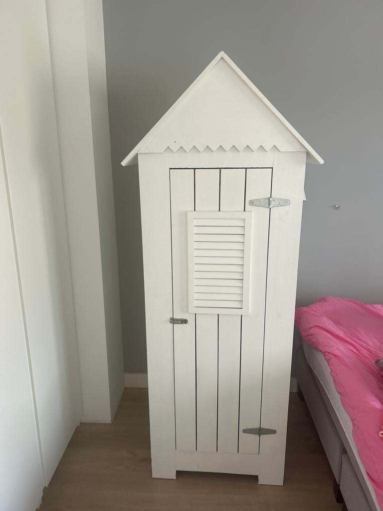 Leuke witte kinderkast in strandhuisstijl, Kinderen en Baby's, Kinderkamer | Commodes en Kasten, Ophalen, 105 cm of meer, Zo goed als nieuw