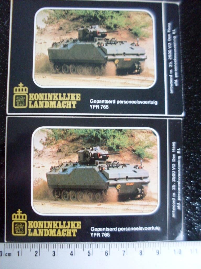 2x sticker koninklijke landmacht YPR 765 tank, Verzamelen, Verzenden, Zo goed als nieuw, Bedrijf of Vereniging