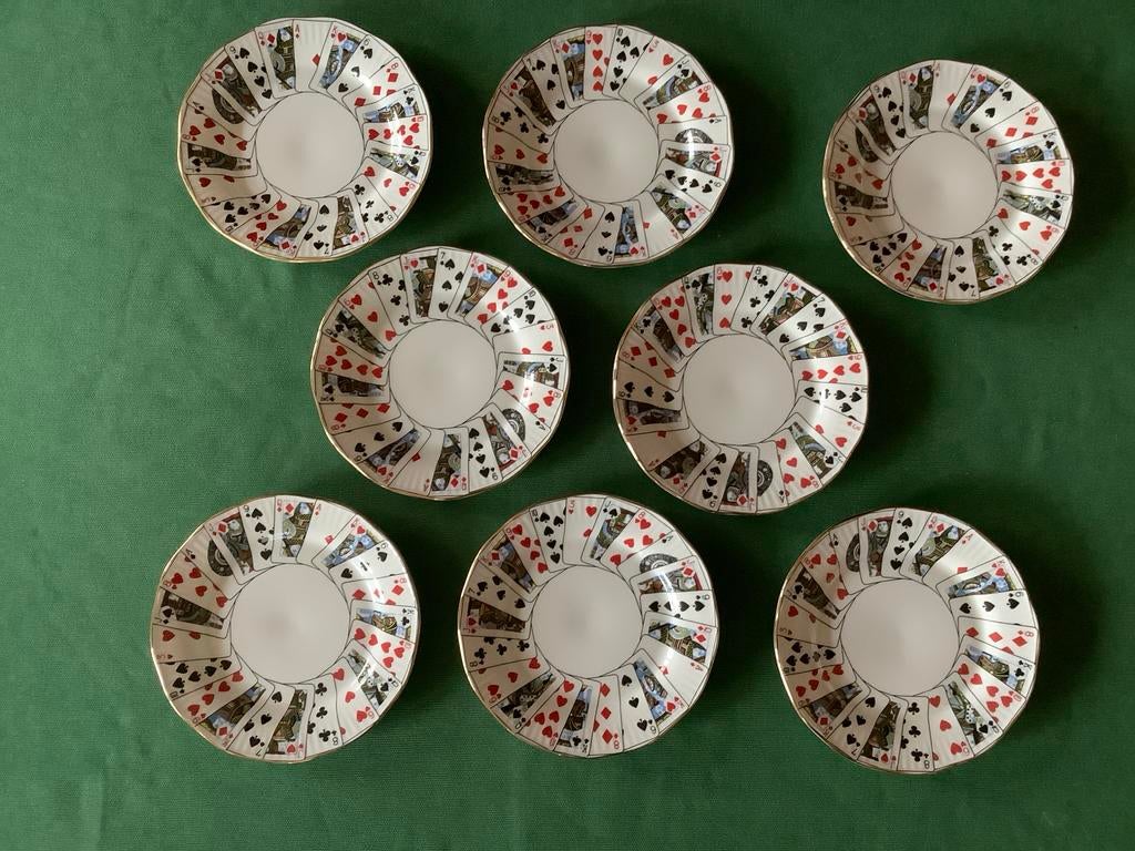8 Elizabethaanse Taartbordjes - Multifunctioneel, Ophalen, Gebruikt, Bord(en), Overige stijlen