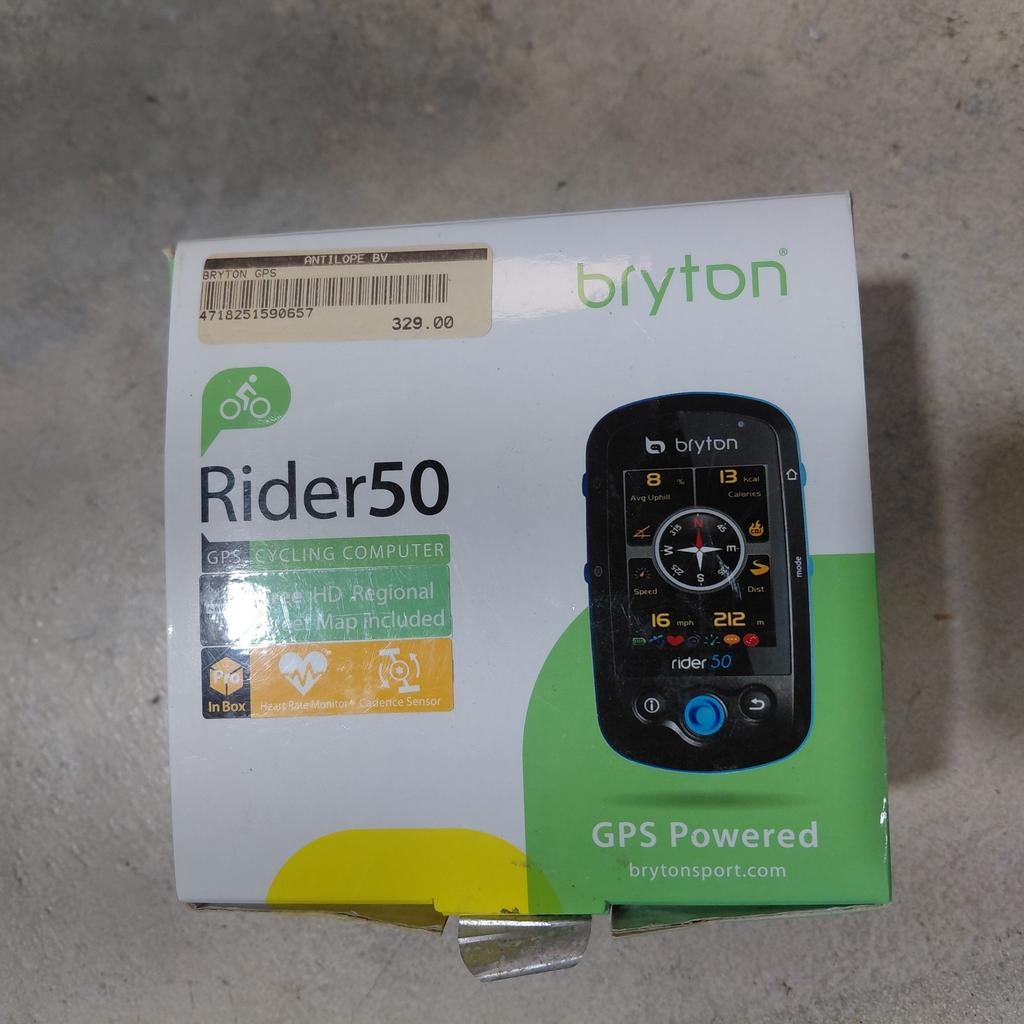 Bryton Rider 50 fietscomputer, Fietsen en Brommers, Fietsaccessoires | Fietscomputers, Ophalen of Verzenden, Hartslagsensor, Gebruikt