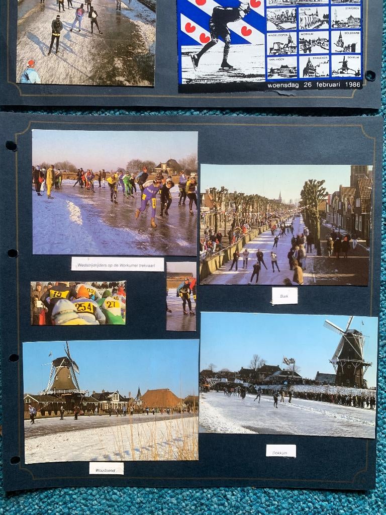 6 Ansichtkaarten Elfstedentocht 1986, Verzenden, 1980 tot heden, Gelopen, Sport en Spel