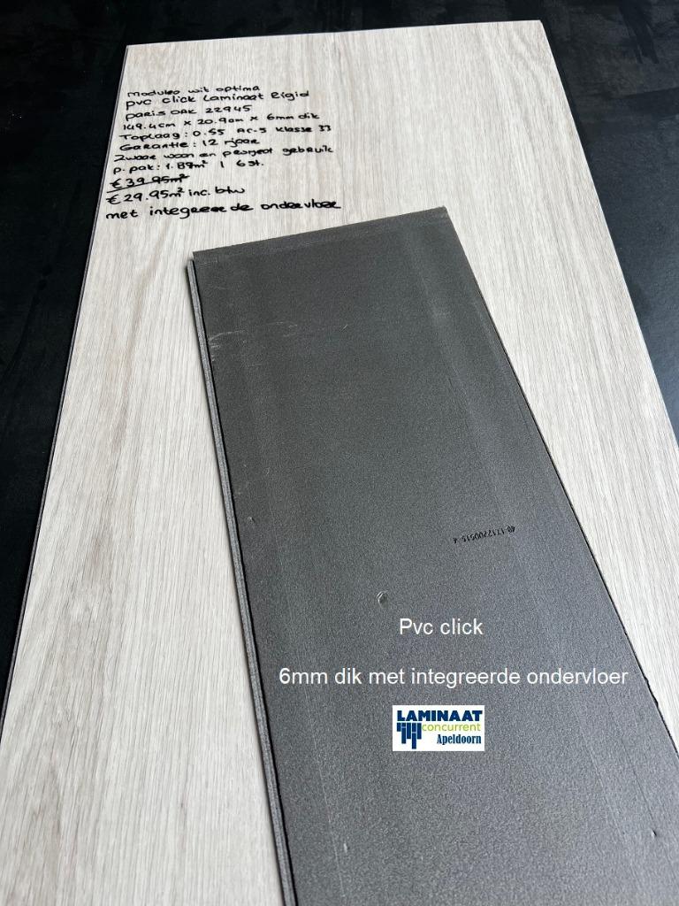Pvc click Wit Paris Eik 6mm met integreerde ondervloer, 75 m² of meer, Wit, Nieuw, Ophalen of Verzenden