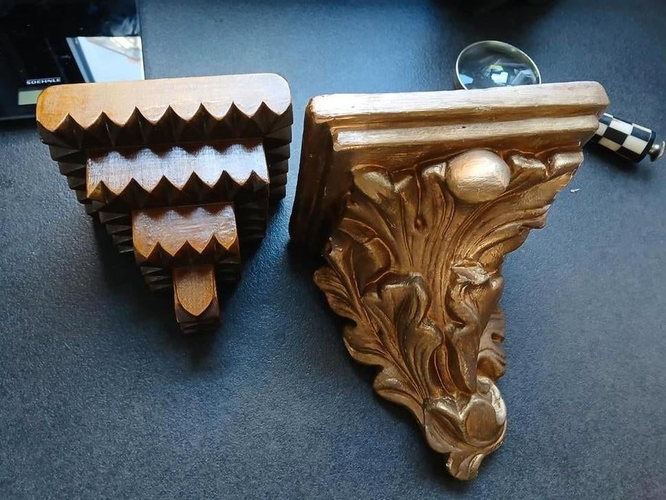 2 antieke consoles voor beelden, Ophalen of Verzenden