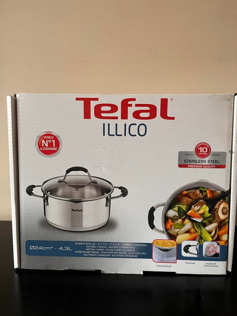 Tefal Illico Kookpan 24cm - Nieuwstaat, Kookpan of Snelkookpan, Inductieplaat, Nieuw, Ophalen of Verzenden