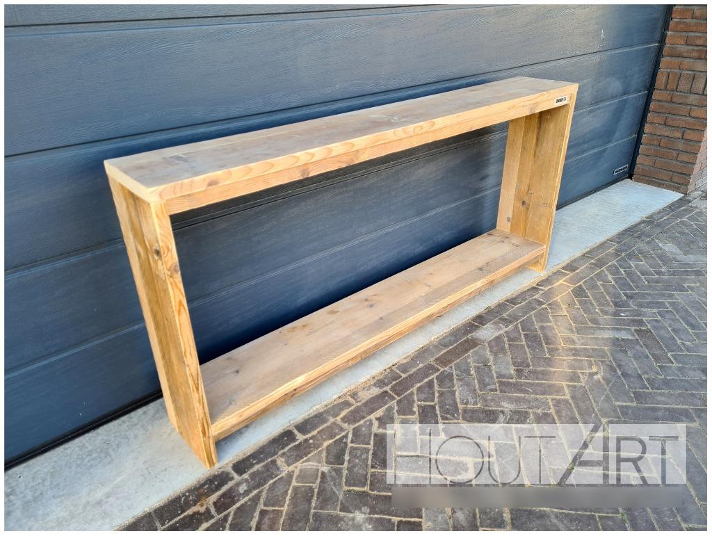 Strakke sidetable van steigerhout