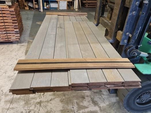 6.48 m2 halfhoutse velling delen - hardhout - nr: HP683, Tuin en Terras, Palen, Balken en Planken, Ophalen, Planken, Nieuw, Hardhout