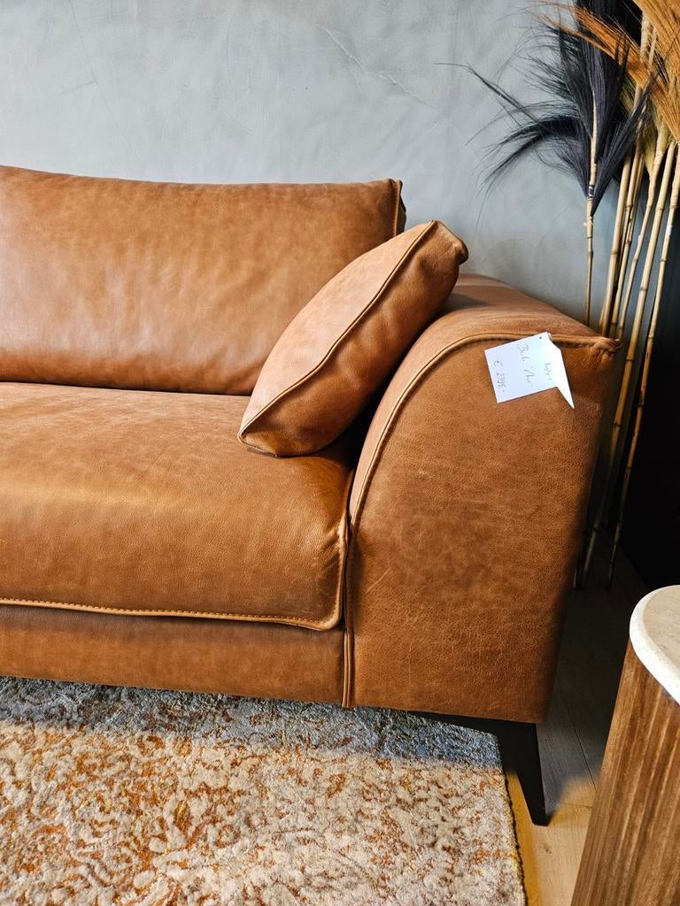 Bankstel bank "nova" vintage leder cognac haveco, Ophalen of Verzenden, Nieuw, Leer