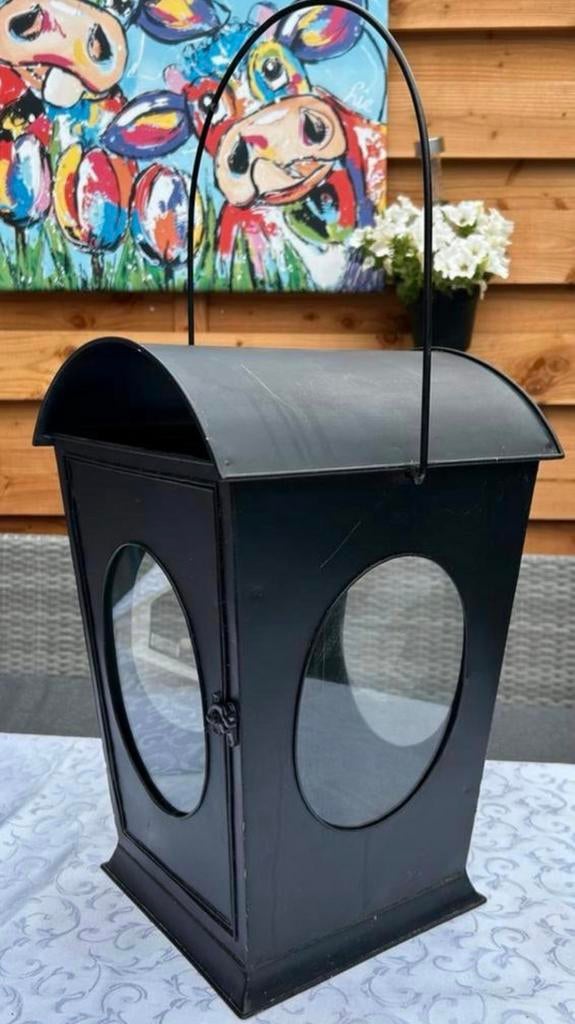 XXL Windlicht voor huis tuin … zeer sfeervol!, Huis en Inrichting, Woonaccessoires | Kandelaars en Kaarsen, 25 tot 50 cm, Zwart