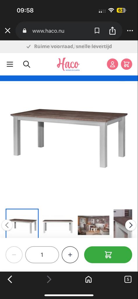 Toulouse eettafel wit massief Grenenhout 190x90 cm, Ophalen, 50 tot 100 cm, Zo goed als nieuw, Vijf personen of meer