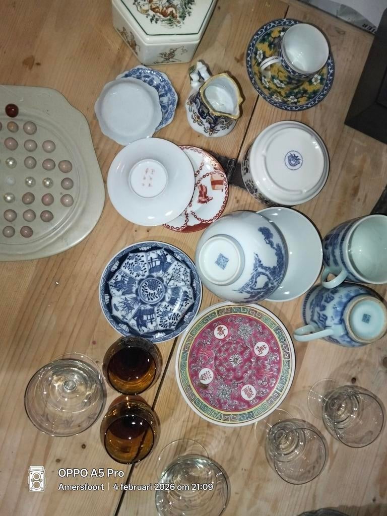 Vintage Antiek aardewerk Chinees porselein verzameling, Verzenden, Gebruikt