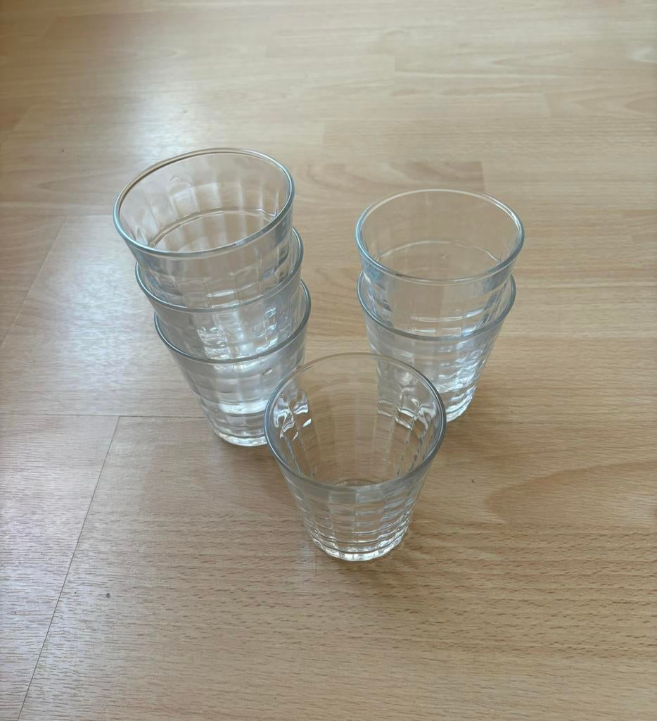 Duralex Prisme waterglaasjes. 6 Stuks. 15cl, Verzamelen, Glas en Borrelglaasjes, Ophalen of Verzenden, Zo goed als nieuw, Waterglas
