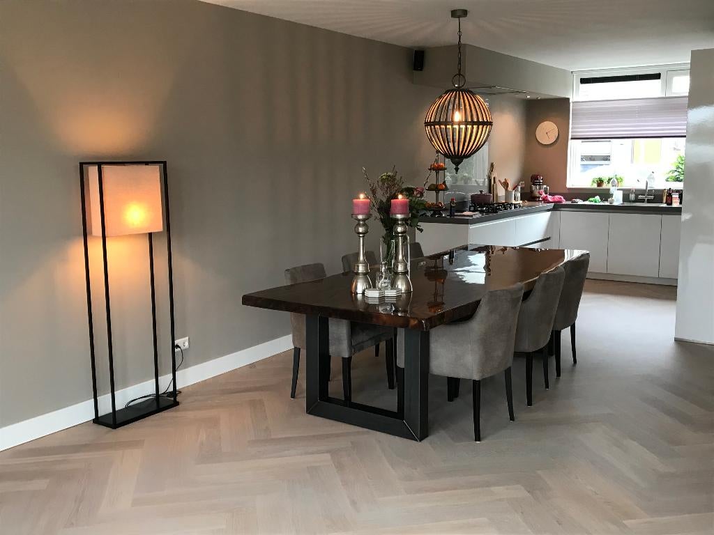 PTMD hanglamp staal landelijk, Ophalen of Verzenden, Zo goed als nieuw, Metaal, Metaal Landelijke hanglamp met mooi effect door spijlen