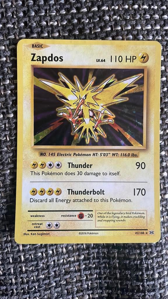 Zapdos pokemonkaart, Ophalen of Verzenden, Zo goed als nieuw