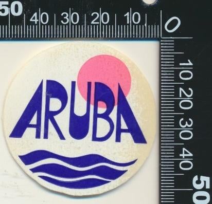 Sticker: Aruba (6), Ophalen of Verzenden, Zo goed als nieuw, Bedrijf of Vereniging