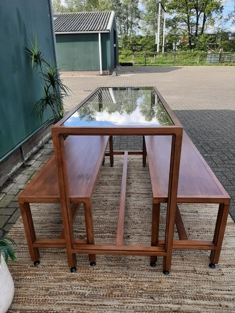 Hoge glazen tafel presentatietafel Winkeldisplay Toonbank, Ophalen, BlijeSpullen.nl, Info@blijespullen.nl, Amersfoort