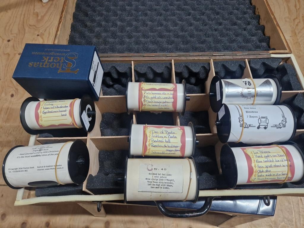 20 toets rollen voor Raffin/Stuber/delaika draaiorgel, Ophalen