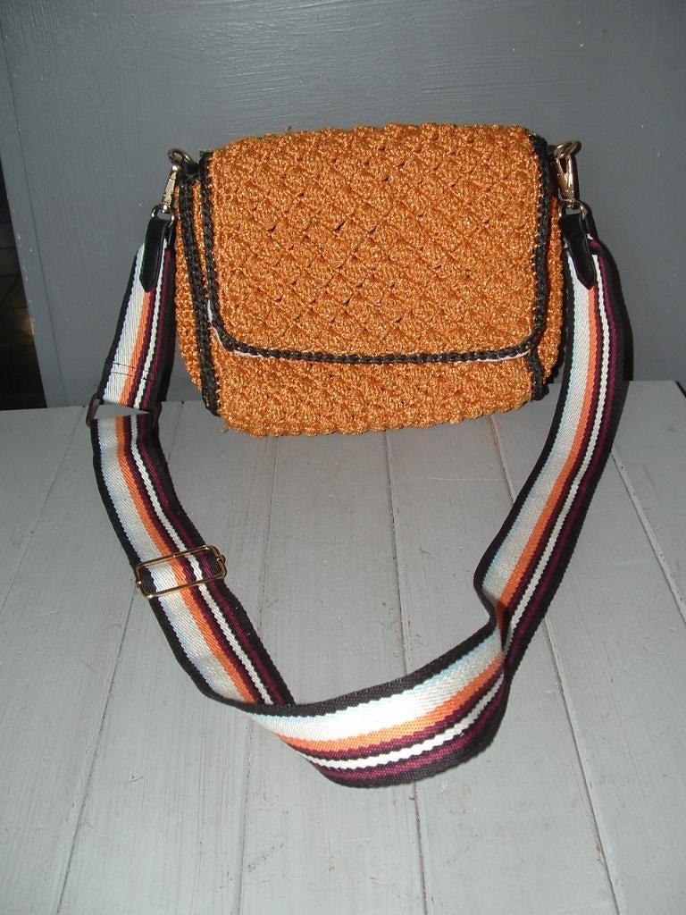 Becksondergaard schoudertas tas oranje-glitter, Ophalen of Verzenden, Gebruikt, Oranje, Schoudertasje