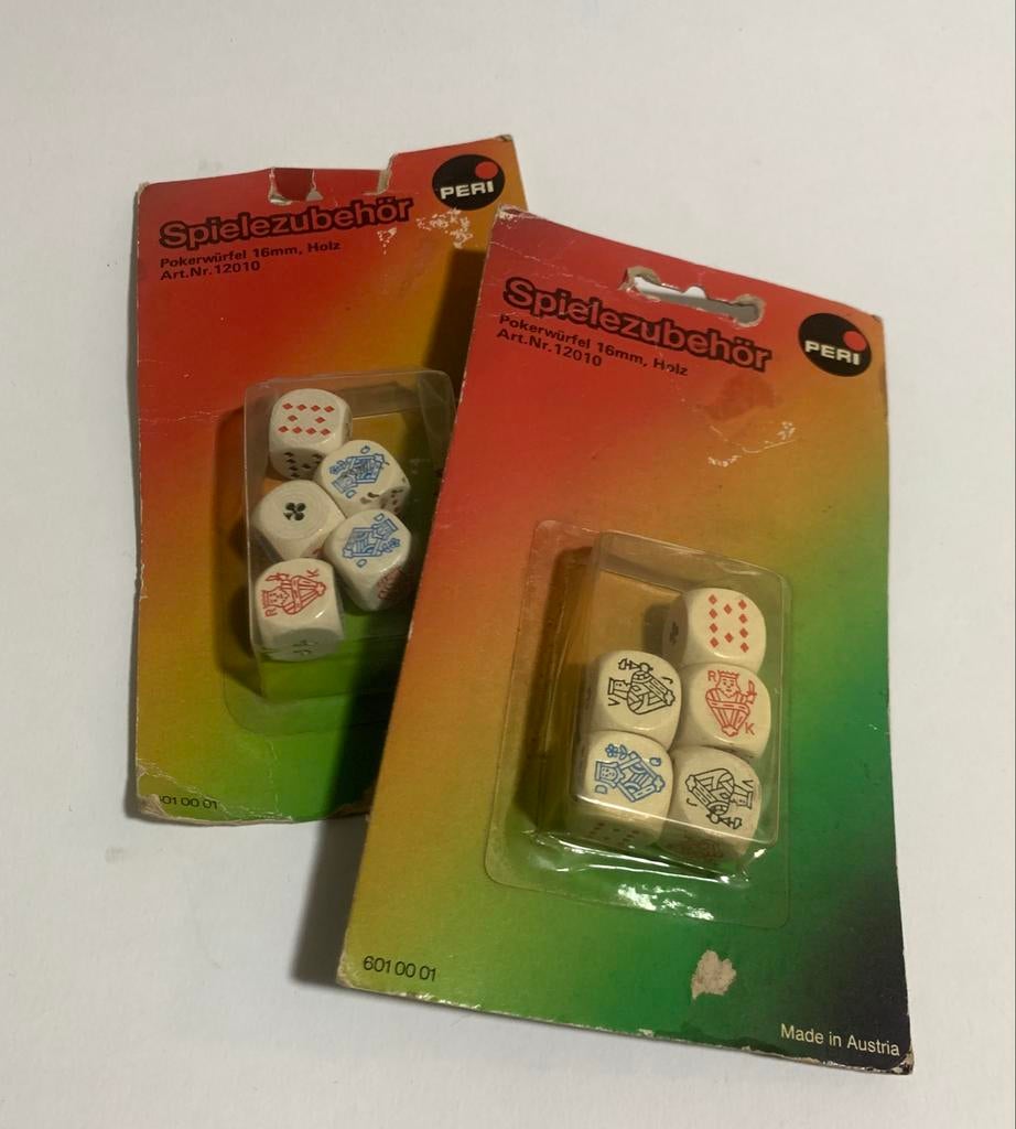 Peri Spielezubehör Poker Dobbelstenen 16mm hout  2 sets