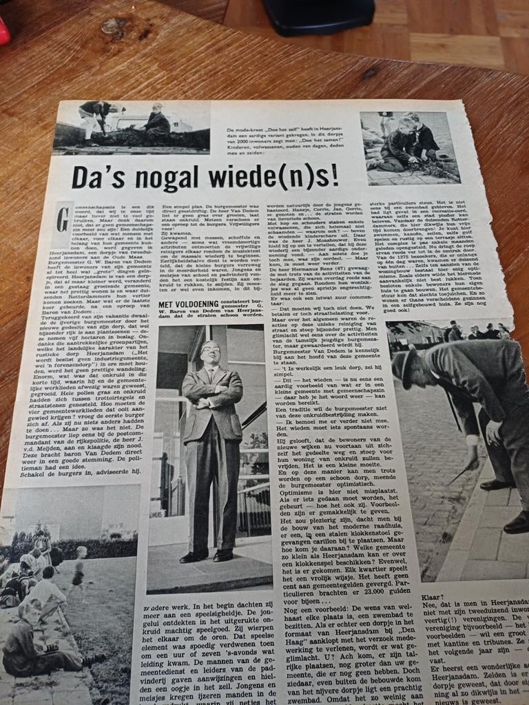 Artikel over Heerjansdam 1962, Ophalen of Verzenden, 1960 tot 1980, Knipsel(s)