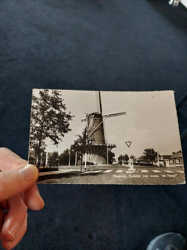 MAASSLUIS ZUIDDIJK MET MOLEN DE HOOP, Ophalen of Verzenden, 1940 tot 1960, Ongelopen, Zeeland