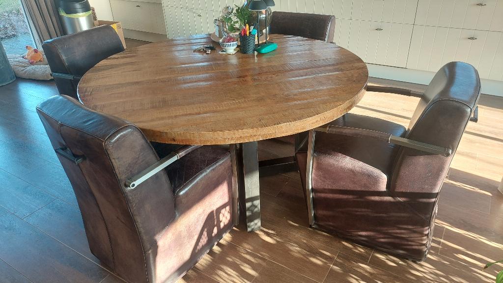 leren stoelen   ( goossens ), Bruin, Leer, Ophalen of Verzenden, Zo goed als nieuw