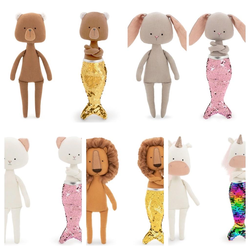 Teddybeer Zeemeermin Beer Pop doll poppen leeuw eenhoorn kat, Ophalen of Verzenden, Nieuw, Stoffen beer, Overige merken