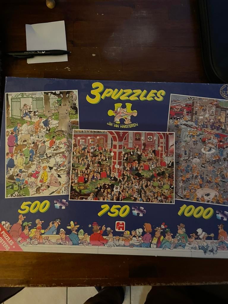 3 x Jan van haasteren puzzels, Ophalen, 500 t/m 1500 stukjes, Zo goed als nieuw