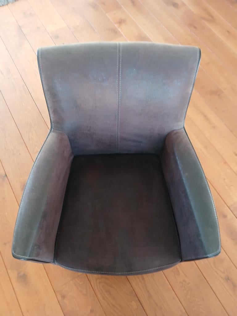 Donkerbruine eetkamer stoelen, 6 stuks op wielen, Ophalen, Overige materialen, Gebruikt, Bruin