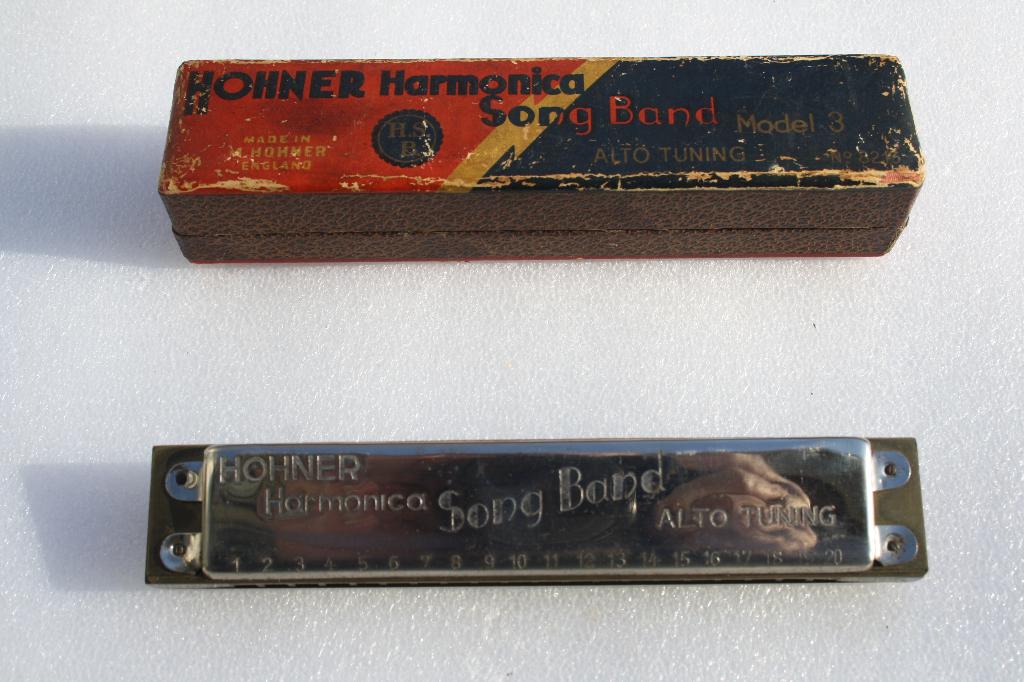 Hohner Song Band no 3 mondharmonica, mondharmonika, Gebruikt, Overige typen, Ophalen of Verzenden, Met koffer of doosje