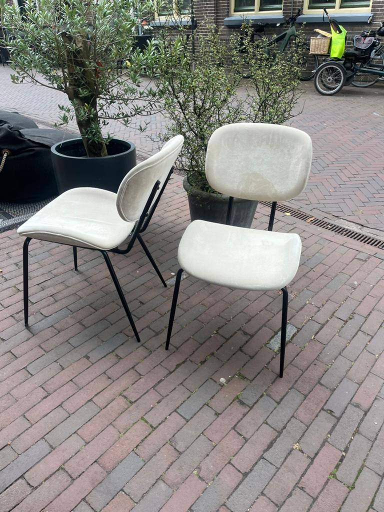 2 ecru HK Living stoelen, Ophalen, Gebruikt, Twee, Overige kleuren