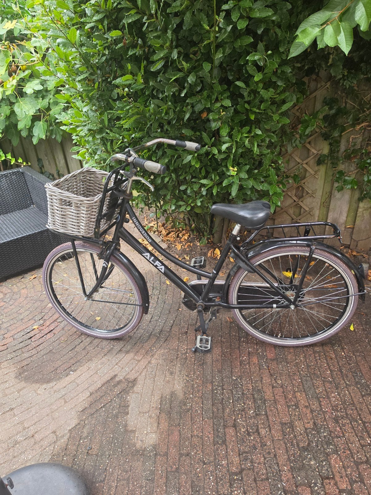 Alfa dames/meiden fiets met mand, Terugtraprem, Gebruikt, 47 tot 50 cm, Ophalen