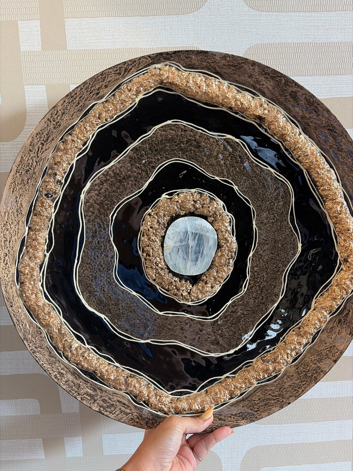 Uniek handgemaakt kunstwerk met geode-effect, Ophalen of Verzenden